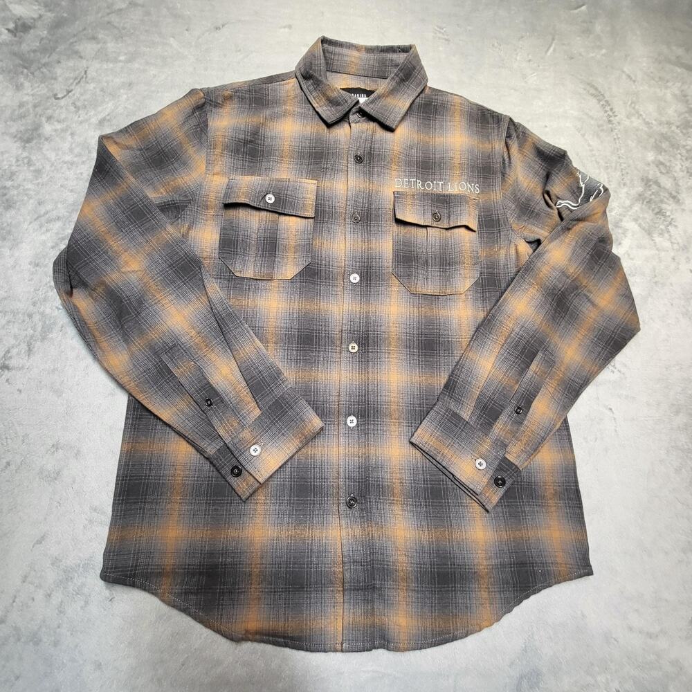 Detroit Lions Darius Rucker Shirt Mens S Plaid NFL Football Flannel Button Up